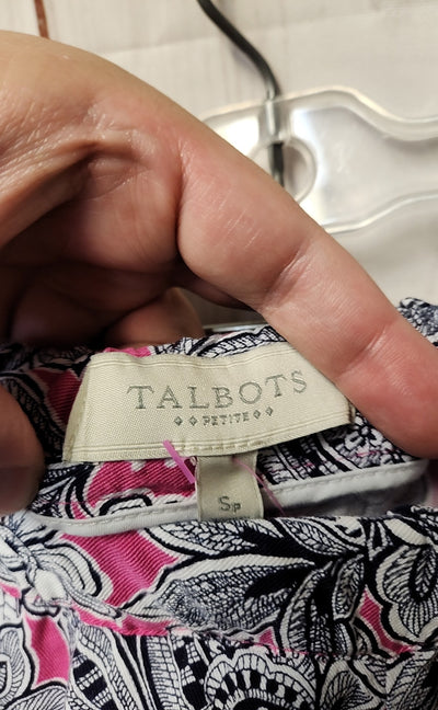 Talbots Women's Size S Petite Black & Pink Pants