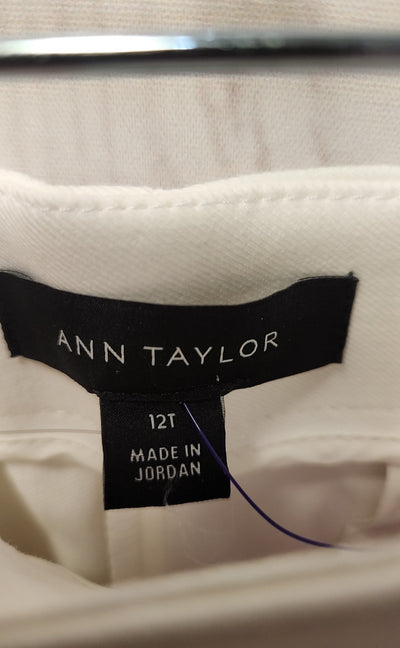 NWT Ann Taylor Women's Size 12 Tall White Pants The Marina