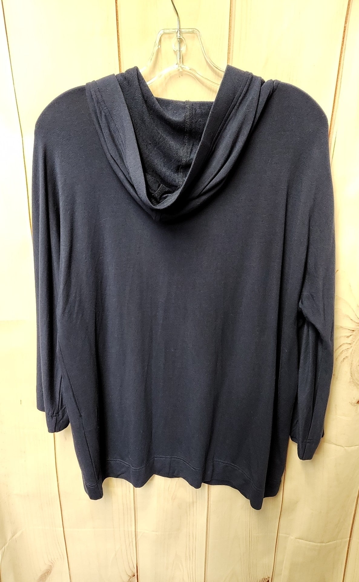 Chico's Women's Size 0 = US S Navy Hooded 3/4 Sleeve Top