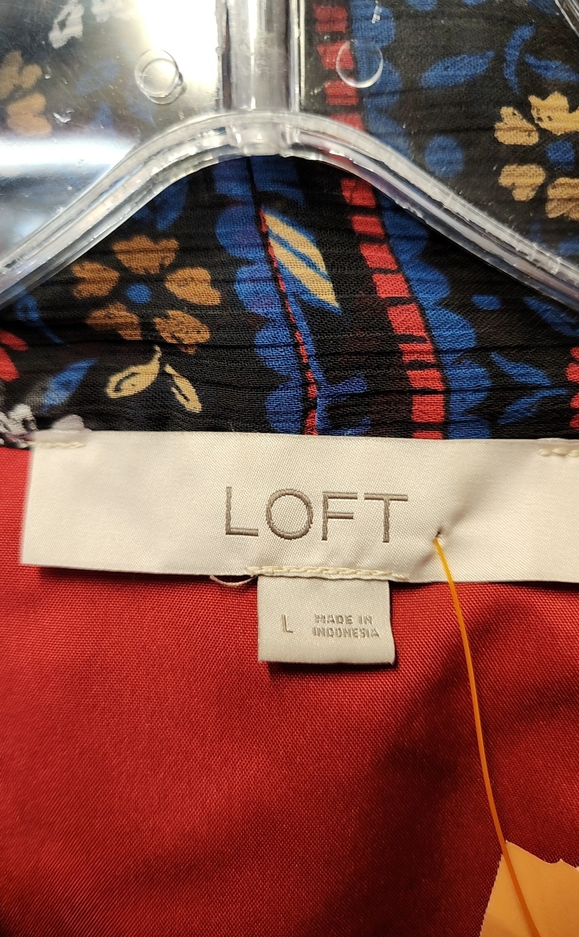 Loft Women's Size L Red Floral Dress