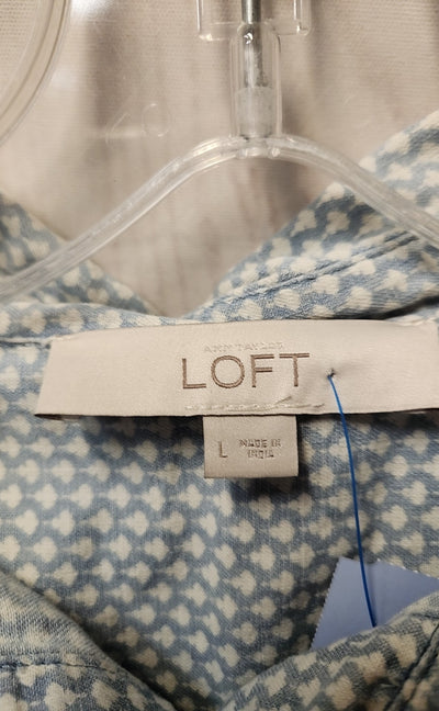 Loft Women's Size L Light Blue Long Sleeve Top