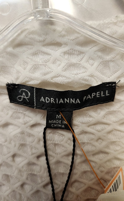 Adrianna Papell Women's Size M White Short Sleeve Top