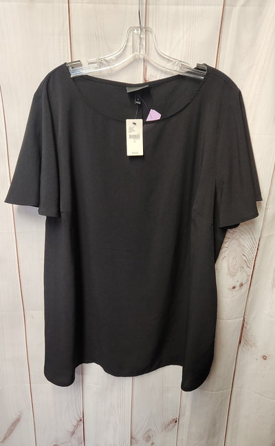 NWT Lane Bryant Women's Size 22 Black Short Sleeve Top
