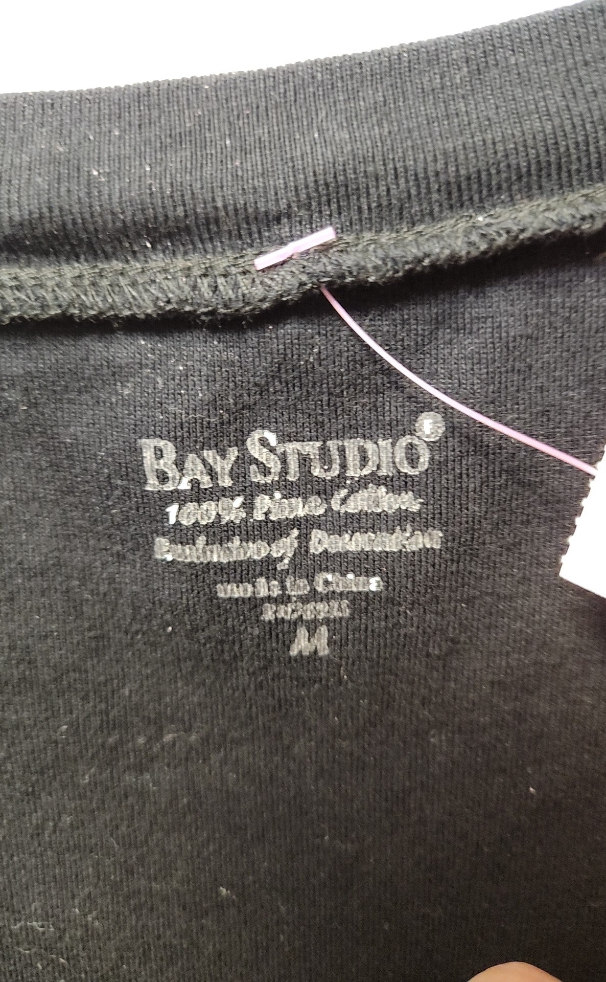 Bay Studio Women's Size M Black Short Sleeve Top