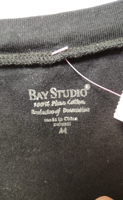 Bay Studio Women's Size M Black Short Sleeve Top