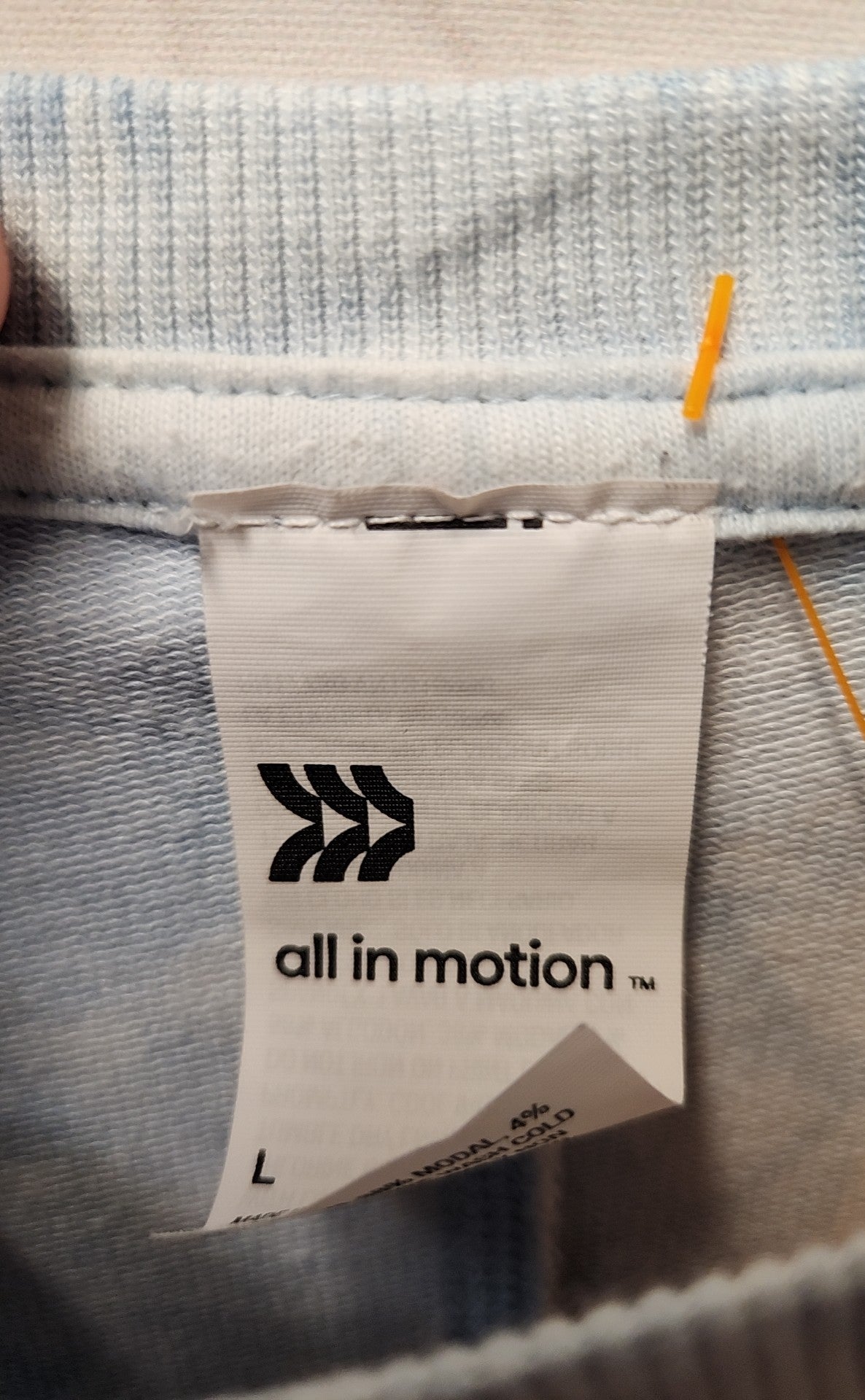 All in Motion Women's Size L White & Blue Tie Dye Sweatshirt