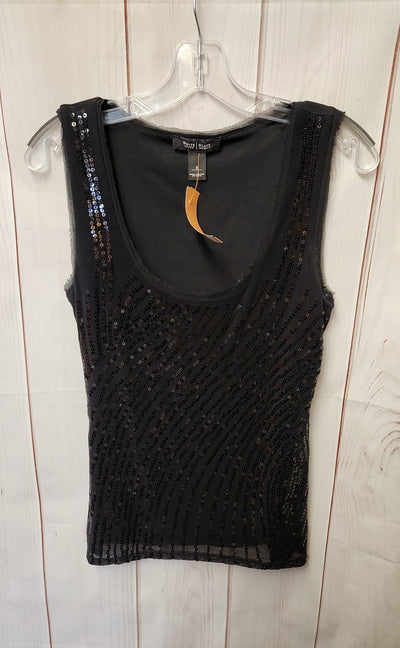 White House Black Market Women's Size S Black Sequined Sleeveless Top