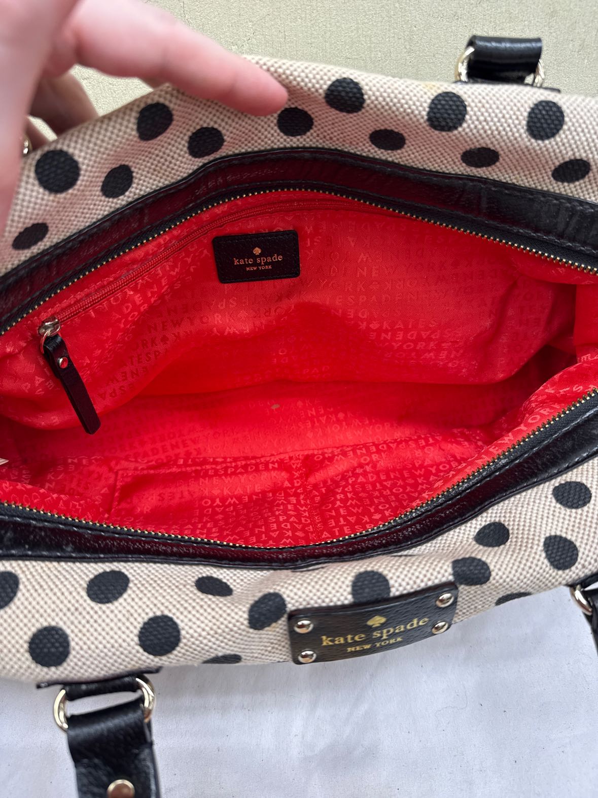 Kate Spade Black & White Polka Dot Purse Bag