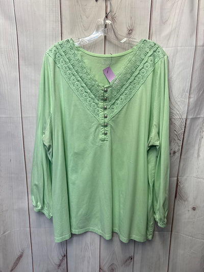 Roamans Women's Size 2X Green Long Sleeve Top