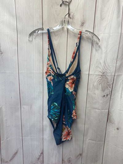Kona Sol Women's Size M Blue Floral Swimsuit