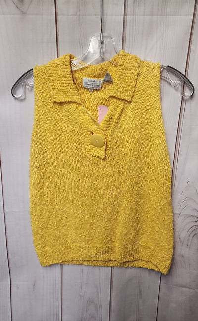 Jeanne Pierre Women's Size S Yellow Knit Sleeveless Top