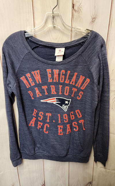 NFL Women's Size M Teen 7/9 Blue Long Sleeve Top New England Patriots