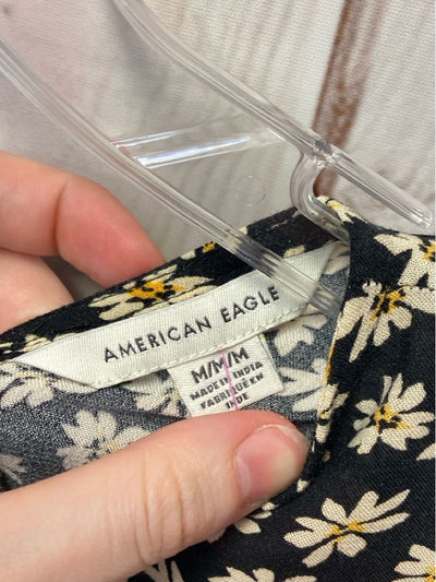 American Eagle Women's Size M Black Floral Dress