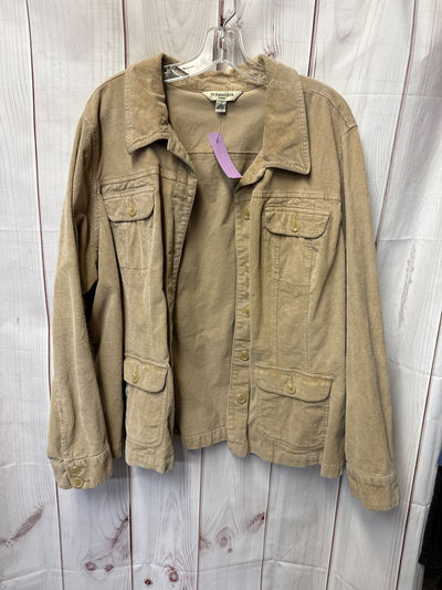 St Johns Bay Women's Size 2X Beige Corduroy Jacket