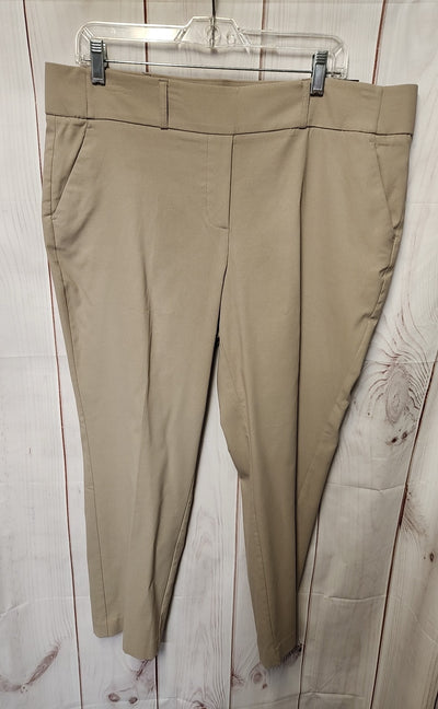 NWT Simply Vera Women's Size XL Beige Pants Mid Rise Skinny Ankle