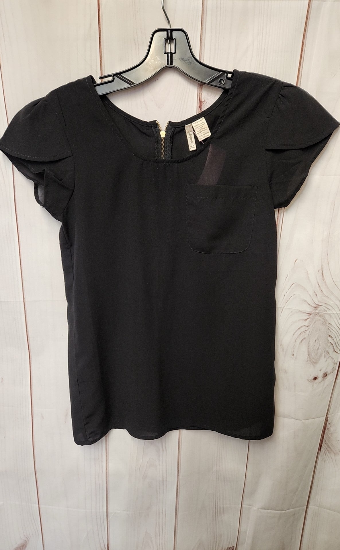 Japna Women's Size XS Black Short Sleeve Top