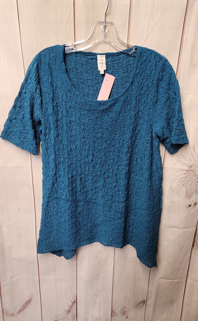 Jones New York Women's Size S Teal Short Sleeve Top