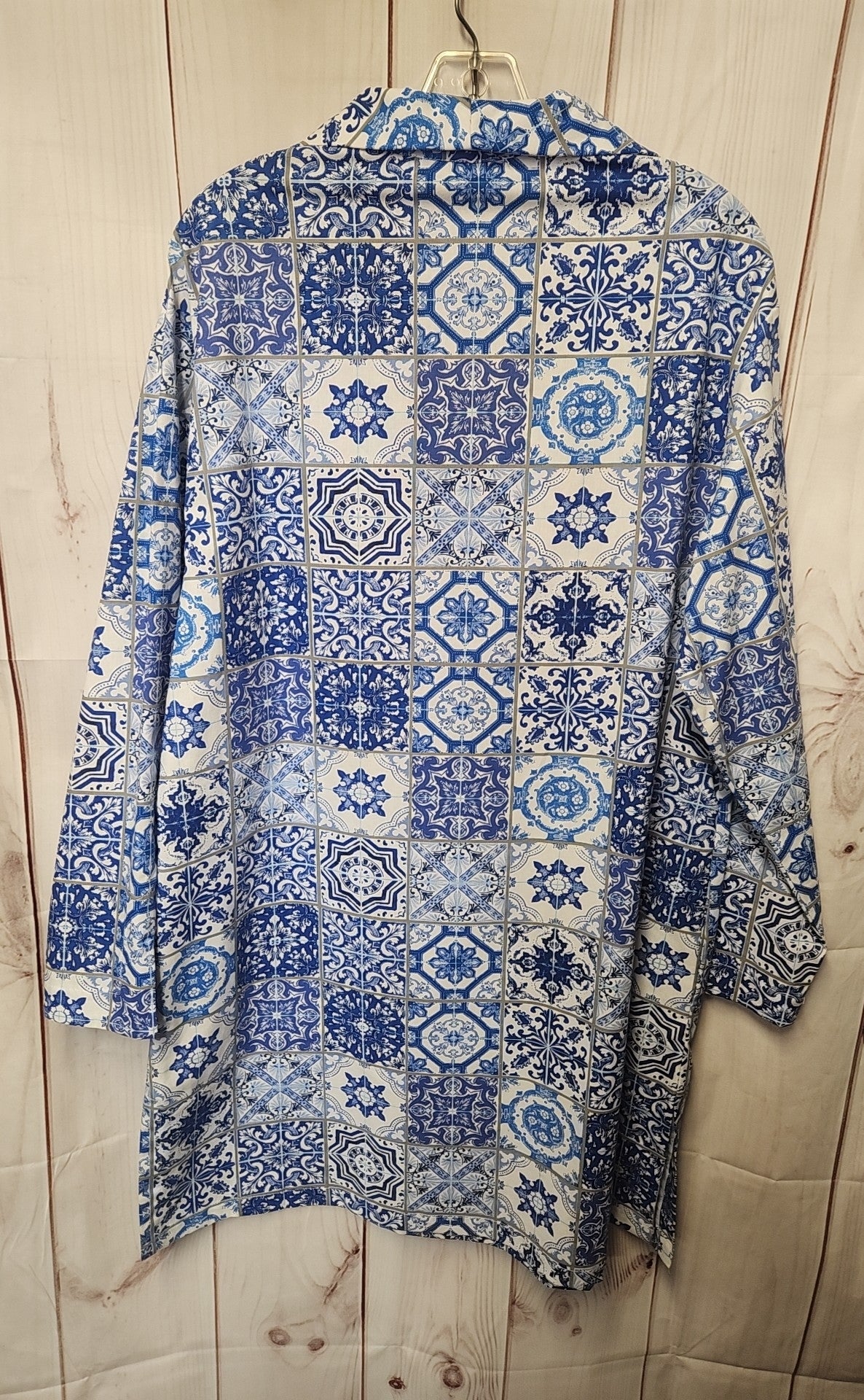Evi Grintela Women's Size M White & Blue The Shirt Dress