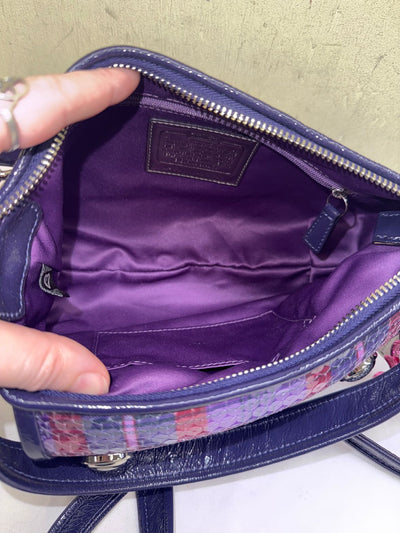 Coach 16048 Poppy Sequin Tartan Shoulder/Crossbody Purse Bag
