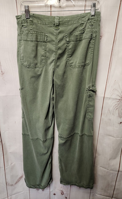 American Eagle Women's Size 8 Green Pants Super High Rise Baggy Wide Leg