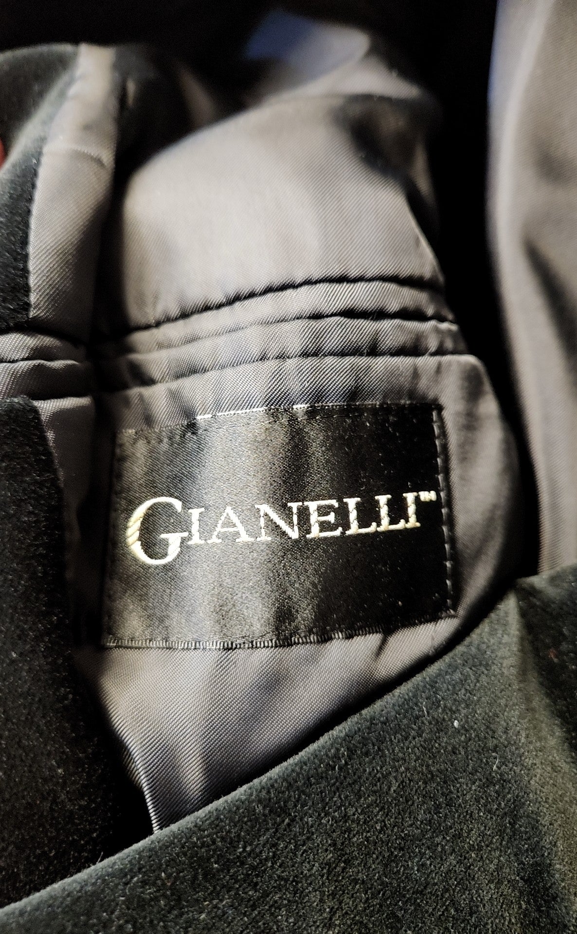 Gianelli Men's Size 46 Black Velour Sport Coat