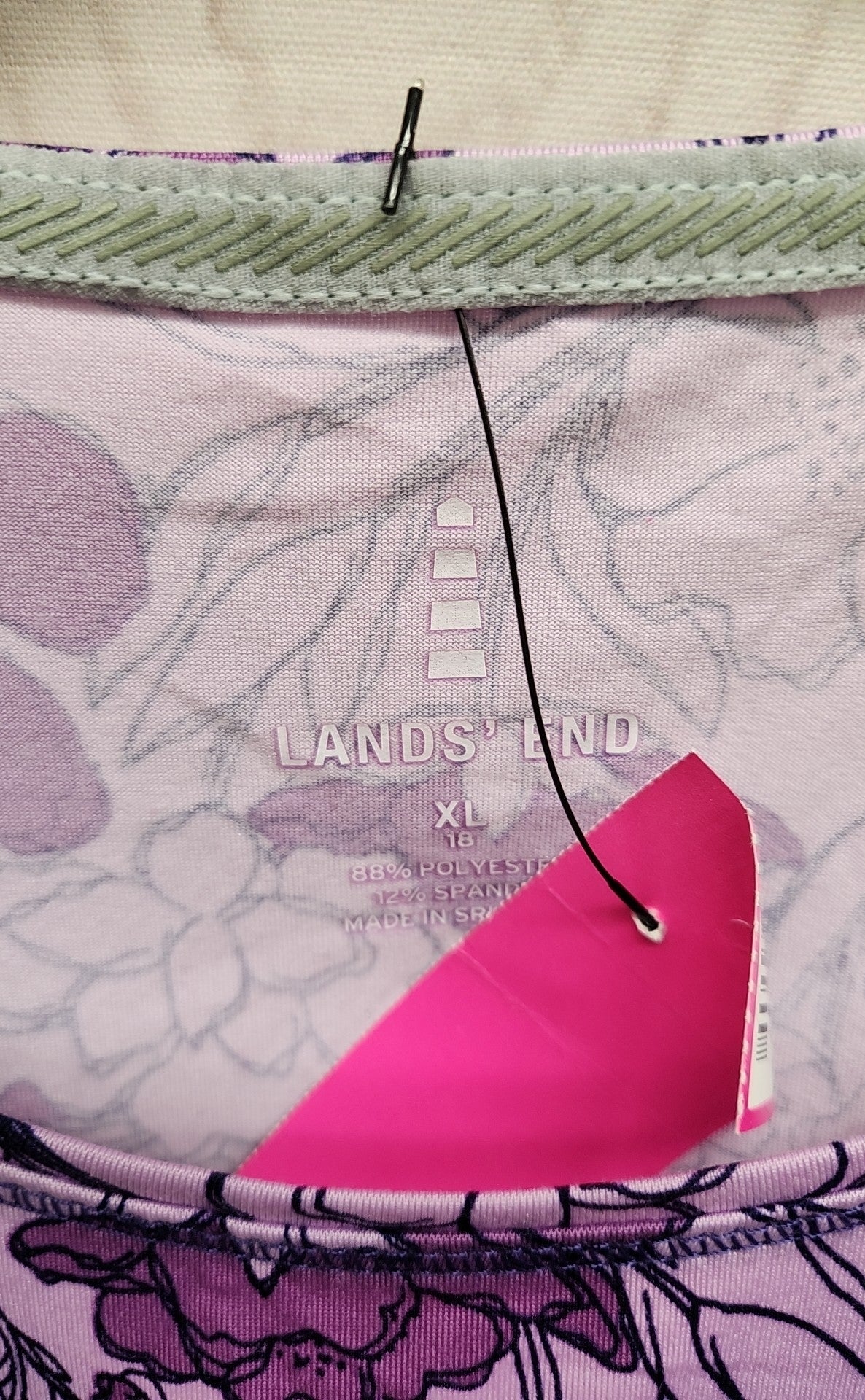 Lands End Women's Size XL Purple Floral Sleeveless Top