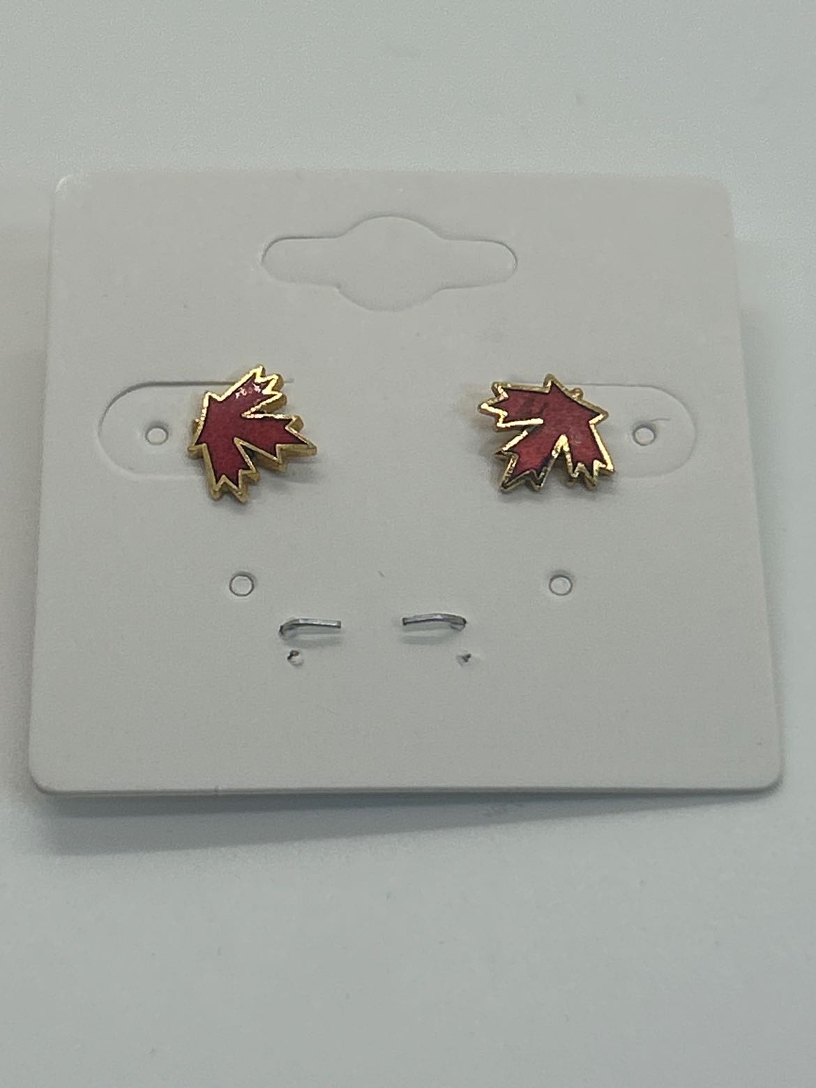 Red Earrings Leaf - Canada