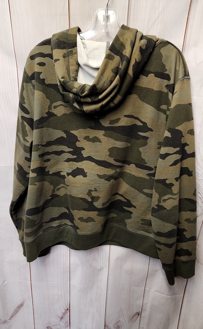 J Crew Women's Size XXL Green Camo Hoodie