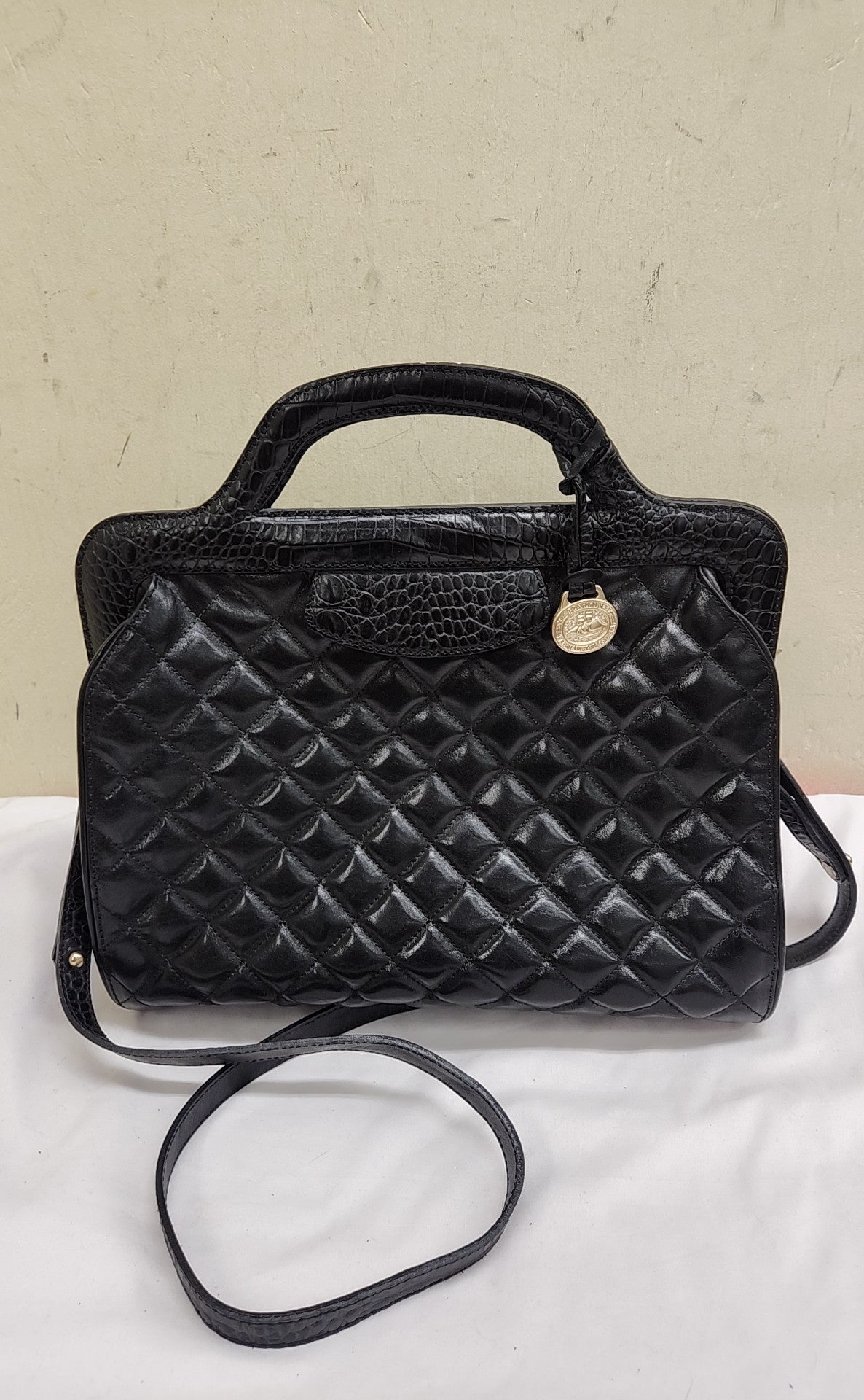 Brahmin Black Leather Purse Bag