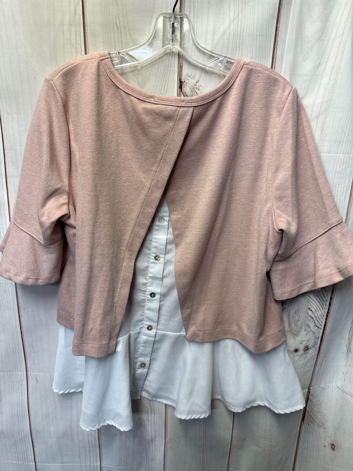 Jane and Delancey Women's Size L Pink Short Sleeve Top