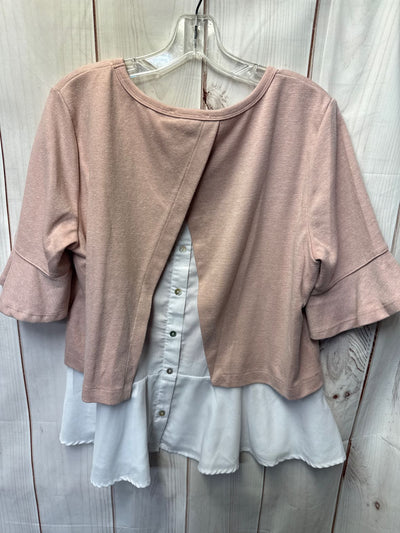Jane and Delancey Women's Size L Pink Short Sleeve Top