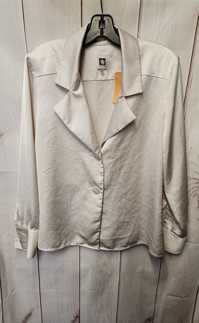 Anne Klein Women's Size M White Long Sleeve Top