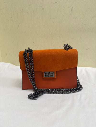 Borse in Pelle Orange Leather Purse Bag