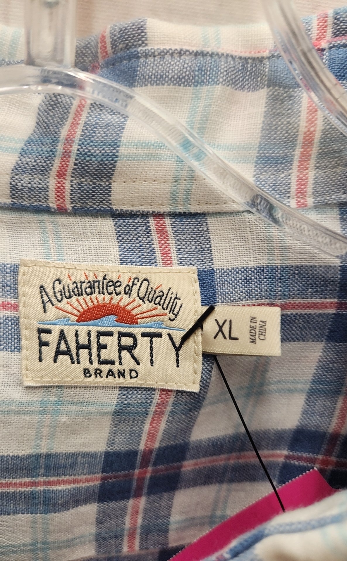 Faherty Men's Size XL Blue Linen Shirt