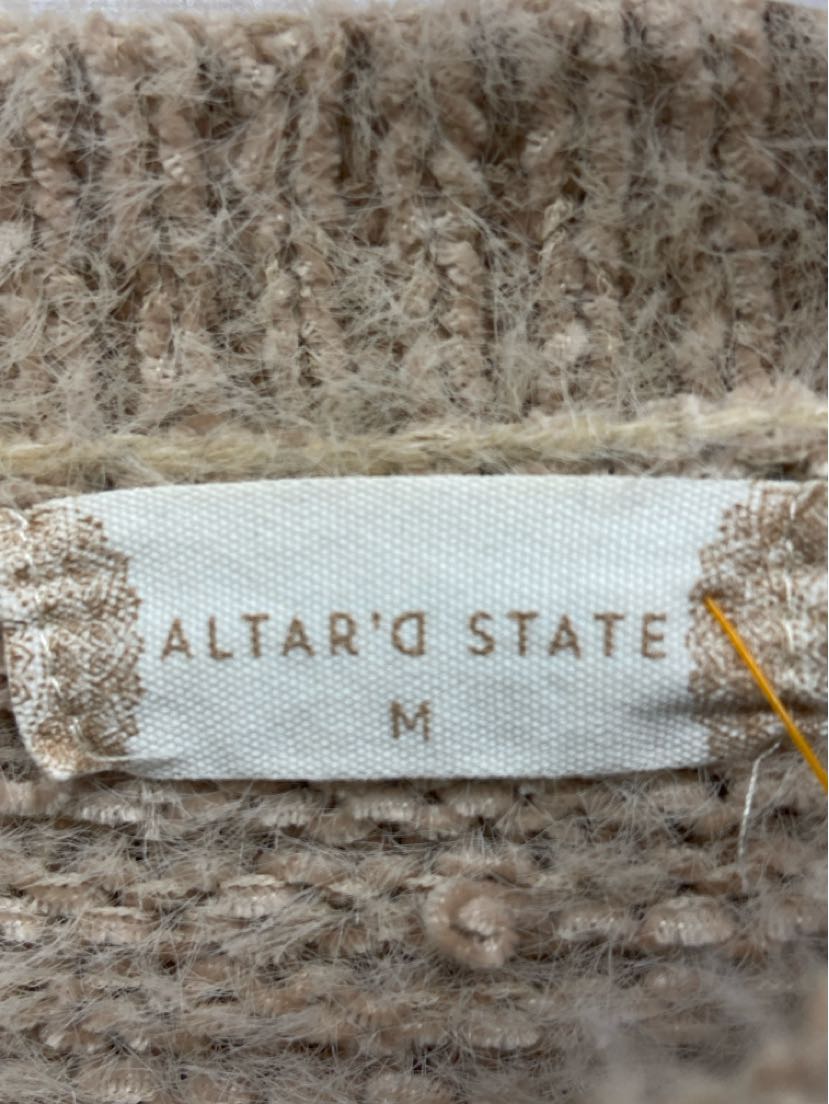 Altar'd State Women's Size M White & Tan Sweater