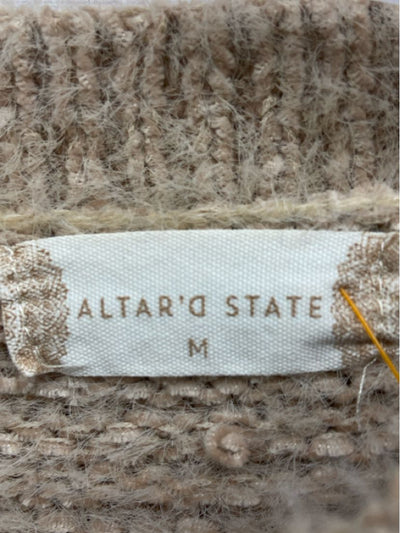 Altar'd State Women's Size M White & Tan Sweater