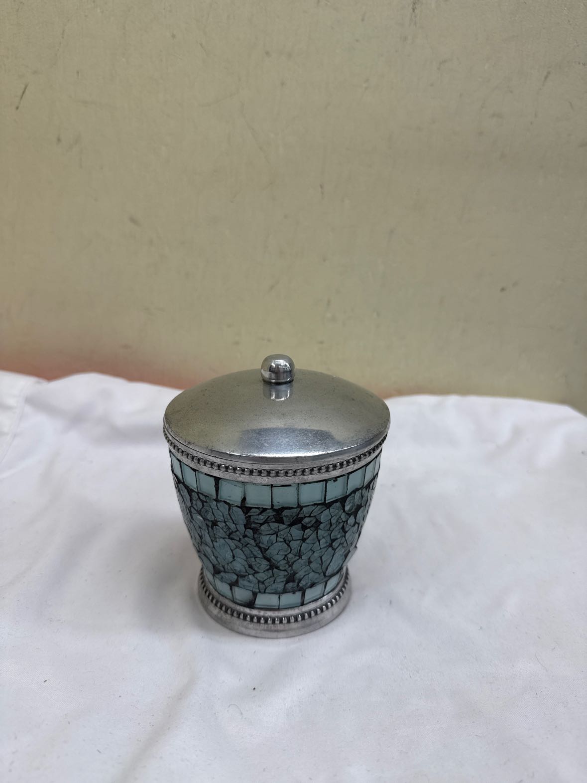 Blue Glass Mosaic Jar