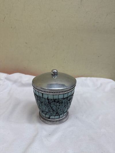 Blue Glass Mosaic Jar