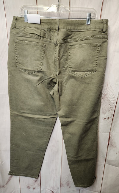 NWT Chico's Women's Size 3 = US 16 Green Pants Ankle