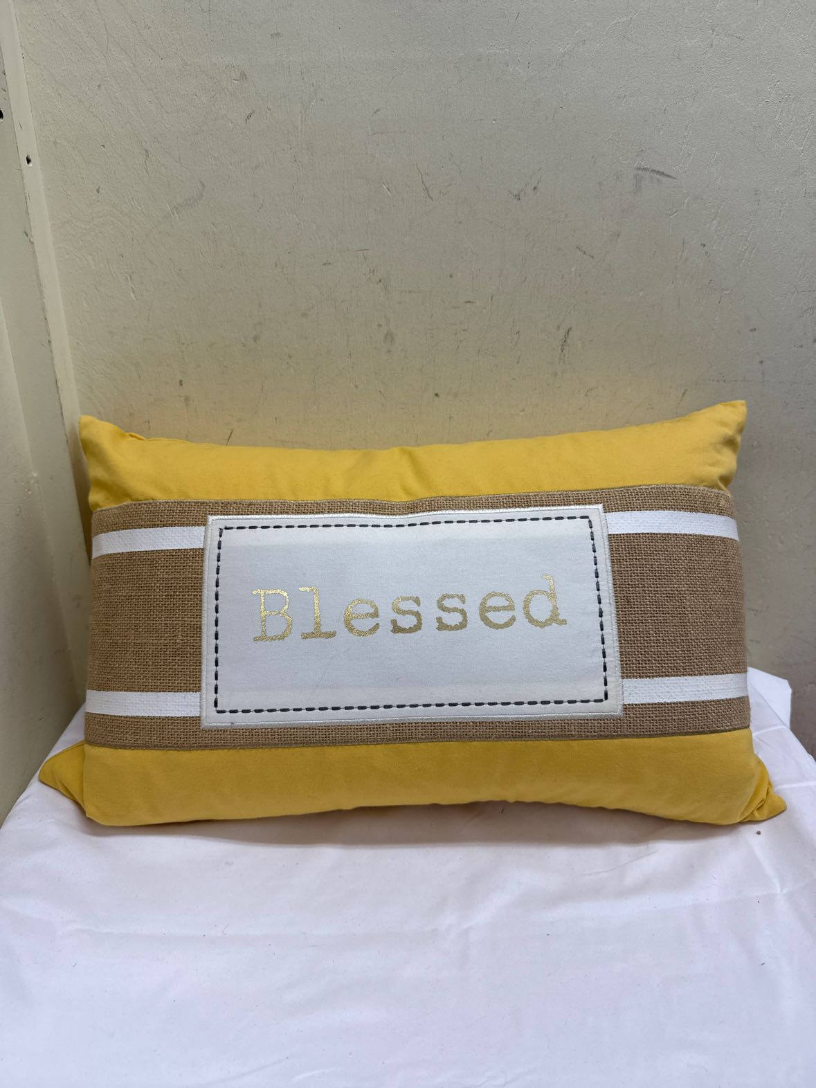 Yellow Blessed Pillow