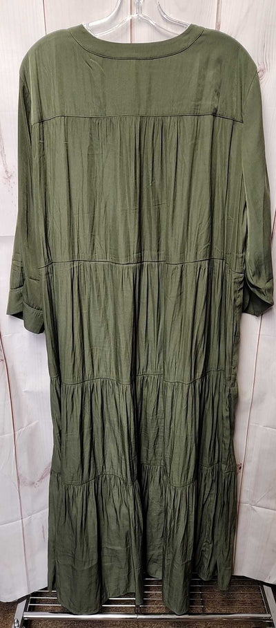 Chico's Women's Size 3 = US 16 Olive Green Dress