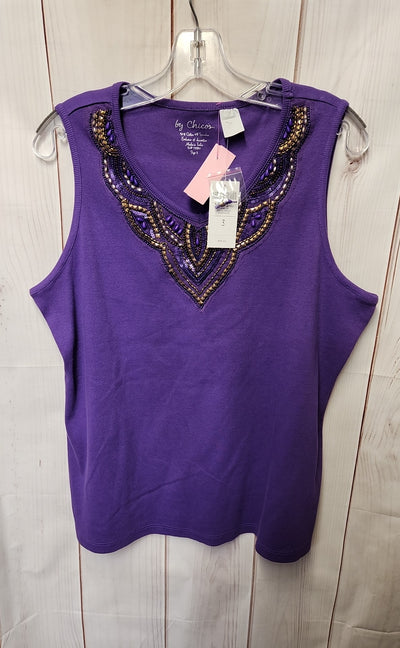 NWT Chico's Women's Size 3 = US XL Purple Sleeveless Top