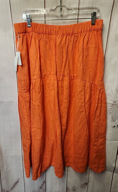 Cynthia Rowley Women's Size XL Orange Linen Skirt
