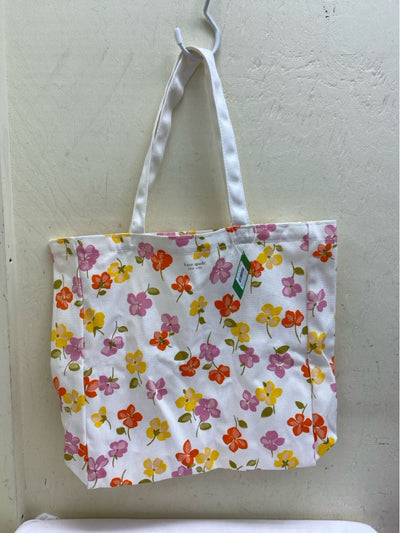 NWT Kate Spade Spring Pansies White Floral Tote Bag