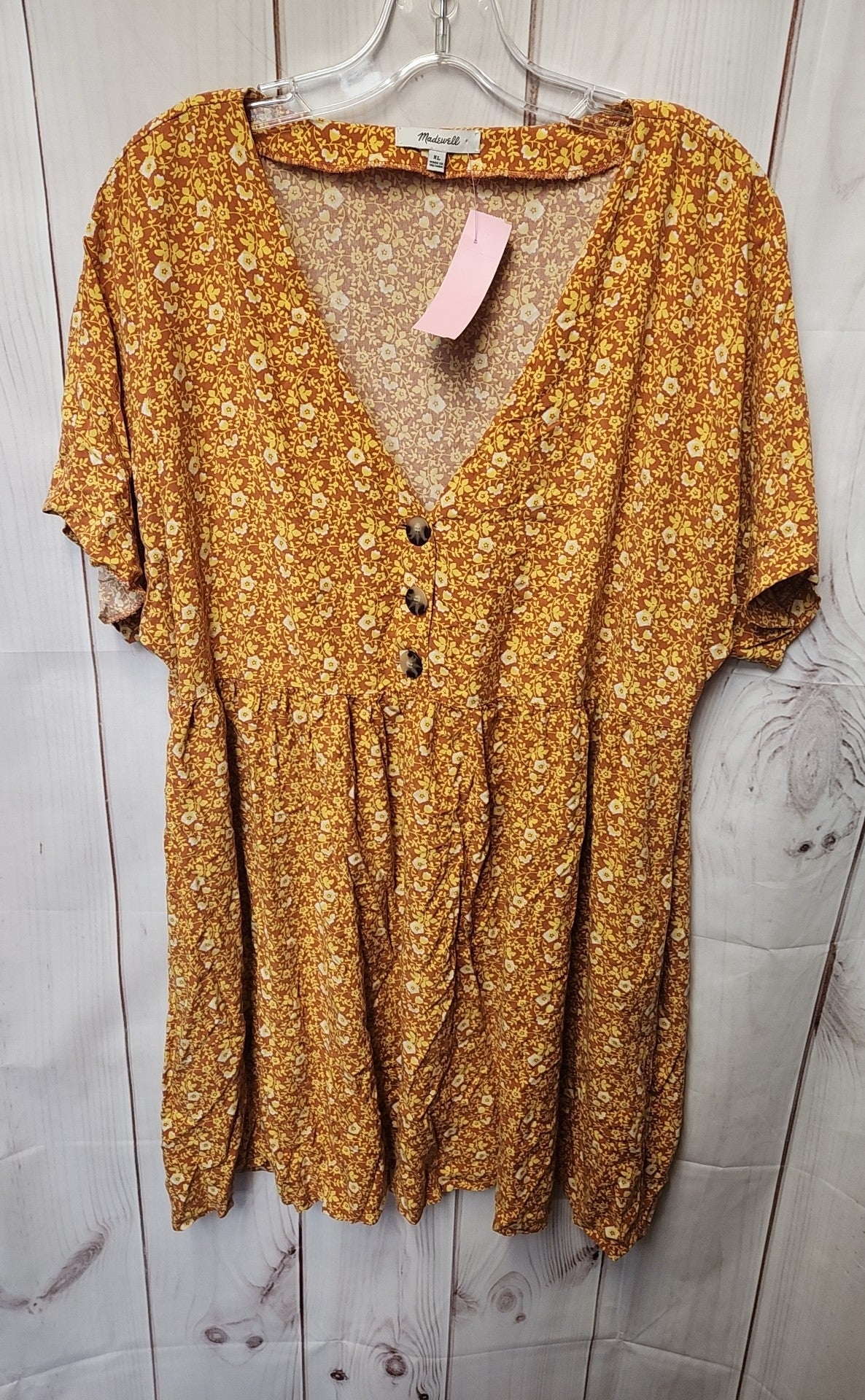 Madewell Women's Size XL Brown Floral Dress