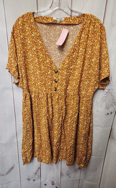 Madewell Women's Size XL Brown Floral Dress