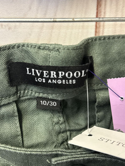 NWT Liverpool Women's Size 30 (9-10) Fennel Green Stretch Linen Blend Pants