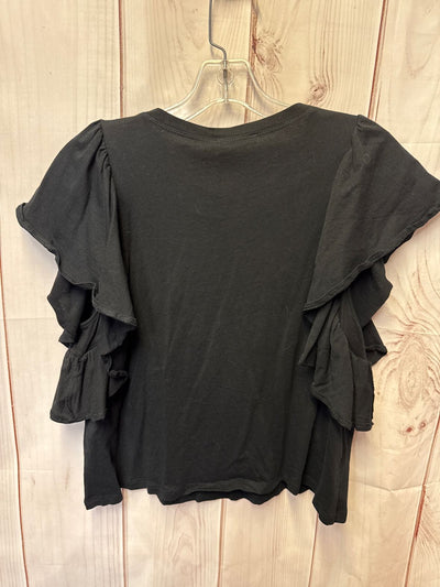 NWT Zara Women's Size M Black Short Sleeve Top