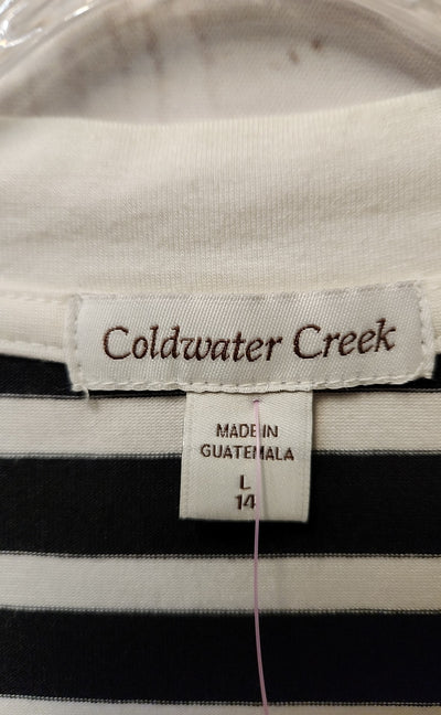 Coldwater Creek Women's Size L White & Black Cardigan