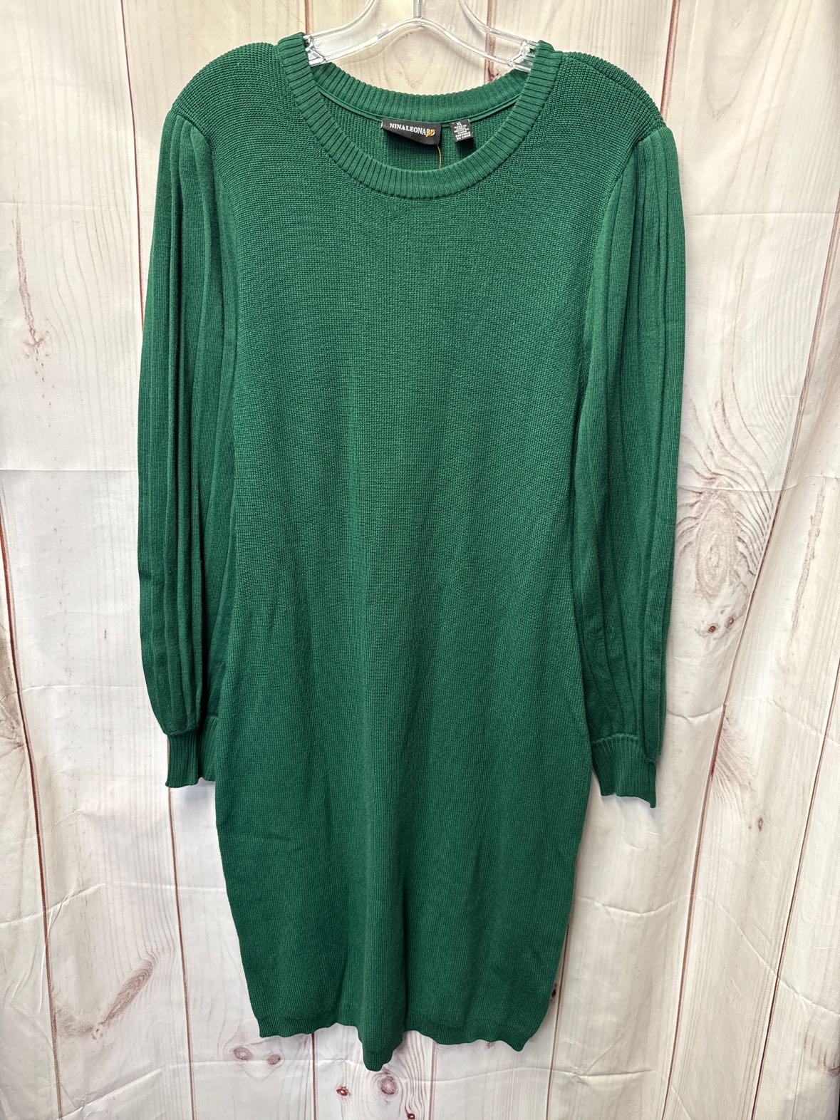 Nina Leonard Women's Size XL Green Knit Dress